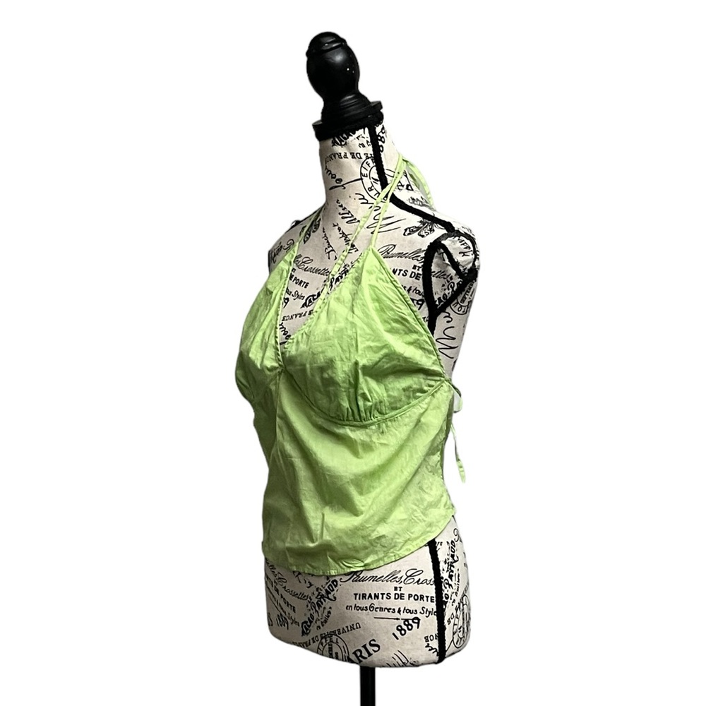 Vintage y2k vneck halter tank top women’s crop top hippie hipster retro M 10/12 - Picture 3 of 8